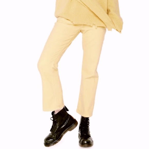 Sandrine Rose xFree People Sunflower Beige Straight Leg Jeans Sz27 - Picture 1 of 16